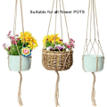 Miniatyrbild 3 av 4: 4 st macramé upphängningskruka, macrame växtupphängning, stöd för hängande krukor för blommor, macrame upphängning macrame växt bomullsrep hängande växtdekoration