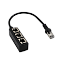 Miniatyrbilde 5 av 5: Ethernet RJ45 Ethernet-fordelingskabel, Ethernet LAN-nettverksforlengelseskabeladapter RJ45 hann-fordeler med 3 hunner for å tilpasse