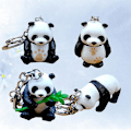Miniatyrbillede 2 af 3: 8 stk. Nøglering Nyhed Nøglering Sød Nøglering Panda Nøgletilbehør Dyr Nøglering Sød Nøglering Til Piger Dreng Dame