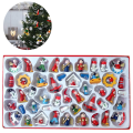 Miniatyrbild 1 av 5: Miniatyr julgransprydnader i harts, set med 48 - Rustika juldekorationer - Små miniatyr julgransprydnader - Tomte, snögubbe, pepparkaksgubbe, ängel