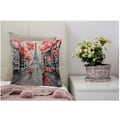 Pikkukuva 3 / 5: 45 x 45 cm Romanttinen tyynynpäällinen Pariisi rakastavaisille - Kuvio: \"Suudelma Ranskassa\" - Kuvio: Eiffel-torni - Ystävänpäivään - Miehille ja naisille - G