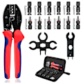 Miniatyrbild 1 av 5: Solar Crimping Tool Kit för 2.5/4.0/6.0mm² Solpanel PV Kabel Krympverktyg + 6 Hankontakter + 1 Par Solpanelnycklar