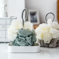 Miniatyrbillede 5 af 5: Abrikos Ris-Badekugler Queen Size Badeværelse Blød VASK Gud Forbrugsartikler Funklende Badeblomst Mesh To-farvet Splice Badekugle