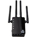 Pikkukuva 1 / 5: Toistava WiFi WiFi-signaalivahvistin Parannettu Dual-band 1 200 m Suuritehoinen reititin 2,4 ja 5G (Musta, 90x173x70mm)