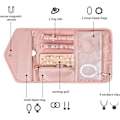 Miniatyrbillede 1 af 3: Rejse Smykketaske, Foldbar Smykkerulle, Smykkeopbevaringspose, Smykketaske, Velvet Smykkeorganisator til Ringe, Halskæder, Øreringe, Armbånd