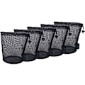 Miniatyrbillede 1 af 5: Sort Mesh Taske Nylon Taske Holdbar Mesh Taske med Snøre Lille Rejsetaske Mesh Opbevaringspose til Kosmetik Brusebad Gels Krukke Tennisbold Værktøjer 5 stk/lo