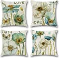 Överdrag 45 x 45 cm, 4-pack bomulls- och linnekuddfodral Kuddfodral Kuddfodral för utomhus trädgårdssoffa Säng Soffa Kuddar
