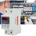 Miniatyrbillede 3 af 5: 230V Spændingsregulator Overspændingsbeskyttelsesrelæ Justerbar Genopretningsvoltmeter SVP-912 (63A)