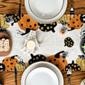 Miniatyrbillede 4 af 4: Halloween Græskar Edderkop Web Bordløber Hjem Indretning Sofabord Restaurant Linned Isolering Klud