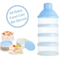 Miniatyrbillede 4 af 5: 4-lags bærbar formel dispenser (blå), formel dispenser snackboks baby slik opbevaringsboks