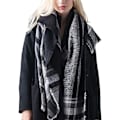 Miniatyrbillede 3 af 3: (Nior) Uld Stor Tartan Tørklæde Kvinder Cashmere Sjal Tørklæde Varm Efterår Vinter Stole Wraps Klassisk Elegant Komfortabel, Efterår/Vinter Sjal