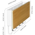 Miniatyrbilde 3 av 5: 1 stk, hvit bambusplate - vegg nøkkelkrok, brev- og nøkkelholder, arrangør, veggmontert, med 5 nøkkelkroker, for hjem og kontor.