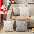 Miniatyrbilde 2 av 3: 1 stk. PV plysj putetrekk Myke juledekorasjoner Putetrekk Luksuriøs stil 45 x 45 cm til sofa soverom, Snøfnugg grå, T