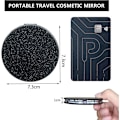 Miniatyrbillede 2 af 5: 2 stk. spejl lomme makeup pu, mini dobbeltsidet foldespejl til rejser, professionelle ture (rund sort)