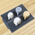 Miniatyrbillede 2 af 3: Sammenklappelig afdrypningsmåtte, silikone opvaskemåtte, tørrestativ køkkenmåtte, køkkenvask afløbsmåtte universel afløbsmåtte - Mørkegrå