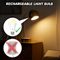 Miniatyrbild 4 av 5: Laddningsbara LED-lampor - 7W E27 med fjärrkontroll & Touch-dimmer | Nödljus för Camping (Varmvitt) 2-pack