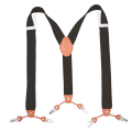 Miniatyrbillede 1 af 3: Herre Y-formede brede heavy duty seler med 4 metal clips justerbare elastiske stropper sort