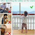 Miniatyrbilde 3 av 5: Sikkerhetsnett for barn, babybeskyttelsesnett for balkong og trapp, 300lx90h cm Robust justerbar trappegjerdebarriere i mesh for katt og til