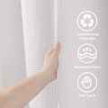 Miniatyrbillede 5 af 5: 180x180cm (hvid) Waofset bruseforhæng med metalringe, anti-skimmel badeforhæng, robust badeværelsesforhæng til badekar brusekabine, søm våd