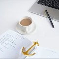 Miniatyrbilde 3 av 5: 2 skipsankerbokmerker - gull utsøkt metallsideholder ankerform, kreativ fast gave, egnet for eldre kvinner, mannlige studenter, lærere, r