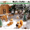 Miniatyrbilde 2 av 3: 6 stk plysjdyr ornament skog pelsdyr ornament pelsete dyr ornament julehengende ornament for hjemmedekor