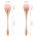 Miniatyrbillede 2 af 4: 2 stk. store mineralpudderbørster, bløde fluffy makeupbørster til foundation, blush og highlighter, buffing, konturformning (rose gold)
