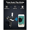 Miniatyrbillede 4 af 5: Bluetooth Bil Transmitter, Trådløs In-Car FM Transmitter Radio Adapter Bil Kit, FM Transmitter Bil med Dobbelt USB Opladningsport, Håndfri Opkald