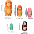 Miniatyrbillede 1 af 5: Træ Nesting Dolls Engle Mønster Russisk Matryoshka Stablede Dukker Legetøj til Børn Gave Dekoration (Dyr)