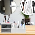 Miniatyrbillede 3 af 5: Makeup Organizer, Makeup Opbevaring, Kosmetik Opbevaring med Skuffer til Skrivebordsarrangør, Makeup Organizer til Kommode, Soveværelse, Badeværelse Hvid