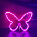 Miniatyrbillede 1 af 5: Dekorativ Neon Sommerfugl Form Hængende Lys - 15.4*22.6cm - Lys Rosa - Fungerer med USB eller Batterier - til Hjem, Soveværelse, Bar, Restaurant, Jul