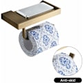 Miniatyrbillede 3 af 5: WC-papirholder i antik stil med kvalitetsmessing opbevaringsplads, ideel til smartphone, multifunktionel til badeværelse med et smukt design.