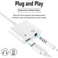 Miniatyrbillede 4 af 5: Apple MFi-certificeret: Hovedtelefonadapter til iPhone, 2 i 1 Lightning til lyd AUX 3,5 mm jackstik musikhovedtelefonadapterkonverter kompatibel med iPhone 1