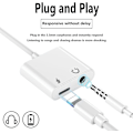 Pikkukuva 4 / 5: Apple MFi -sertifioitu: Kuulokeliitäntäsovitin iPhonelle, 2-in-1 Lightning - 3,5 mm:n ääniliitäntäsovitin, yhteensopiva iPhone 1:n kanssa