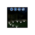 Miniatyrbild 3 av 4: Set med 6 solcells LED-spotlights inbyggda - för mark - runda - diameter: 85 mm - tål utomhusbruk - fasad i rostfritt stål - 6 solcellslampor