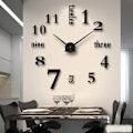 Miniatyrbild 1 av 4: Väggpendel Modern Design Tyst och Tickande Ramlös 3D Väggklocka för Sovrum Kök Vardagsrum Kontor Hotell Svart