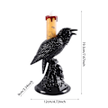 Miniatyrbild 3 av 5: Halloween LED-ljus 2-pack Retro Gotisk Kråka Design Halloween Prydnader Skalle Snidad Bas Spindeltryck Flamlösa Ljus Heminredning (Svart)