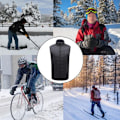 Pikkukuva 3 / 5: Lämmitetty liivi USB-latauksella Lämmitetty liivi Unisex Ulkoiluvaellus Moottoripyörä Metsästys Retkeily Hiihto (EI AKKUA) XL