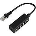 Pikkukuva 1 / 5: Uros Ethernet Ethernet -jatkokaapeli 3-porttiseen FMS-kuljetinliitinkaapelisovittimeen, RJ-45 urosverkko 3 naarasliittimeen