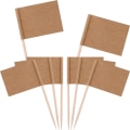 Miniatyrbilde 1 av 5: Kraftpapir tannpirkeretiketter, 100 ostebrikker kakebrikker Kraftpapir ostebrikker egnet for bryllup, fester, jul og påske