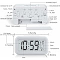 Miniatyrbild 5 av 5: Digital Väckarklocka, Digital Klocka Batteridriven Tyst Väckarklocka för Barn Vuxna Stor LED-Display Temperatur Kalender (Vit)