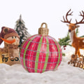 Miniatyrbilde 2 av 4: 60cm gigantisk oppblåsbar julekule - utendørsdekorasjon - store julekuler til bryllup, festival, hjemmedekor, hage, plen, hage - med pompom