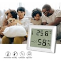 Miniatyrbild 4 av 5: Hygrometer Termometer Inomhus Stor Skärm Väggdisplay Magnetisk Elektronisk Temperatur Fuktighet Mätare med Stativ för Växthus Hem, Modell: Vit