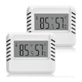 Miniatyrbild 1 av 5: Digital hygrometertermometer, 2 st mini-termometer för inomhusbruk, stor LCD-skärm, bärbara datorer, min/max-registrering, för hus terrarium baby källare källare