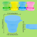 Miniatyrbild 2 av 5: 5-pack hopfällbara reskoppar i silikon, hopfällbara koppar för camping, hopfällbar 170 ml lätt dricksbägare med lock för picknick, vandring