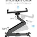 Pikkukuva 3 / 4: Tuki 360° kääntyville auton niskatuille, säädettävä takapenkin pidike, yhteensopiva kaikkien 14-26 cm tablettien ja matkapuhelimien kanssa