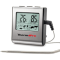 Miniatyrbillede 1 af 5: TP16 Madlavningstermometer til digitalt kød med stor LCD-skærm til røgeovn, køkken, grilltermometer med timer og rustfrit stål tem