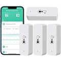 Miniatyrbillede 1 af 5: 4-pak WiFi Hygrometer til hjemmet, indendørs og udendørs - Trådløs temperatur- og fugtighedssensor med fjern-app-alarm, fungerer med Tuya-app