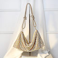 Miniatyrbillede 1 af 4: Håndtag Rhinestone Aften Clutch Guld Funklende Krystal Aften Bryllup Tegnebog og Tote Skuldertaske