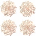 Miniatyrbilde 1 av 4: 4 stk. Rose Gold Plassmatte, Uthulet Rund Plassmatte, Runde Plassmatter Plast Bordmatte, Brukt for Varmeisolasjon av Plate og Borddekorasjon