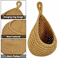 Miniatyrbillede 2 af 5: Hængende kurv Frugtkurv vægkurv Hængende 21x21cm Macramé frugtkurv vævet kurv blomster bage af frugtkurv tapet hængende grøntsag
